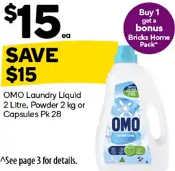 Woolworths Omo laundry liquid offer