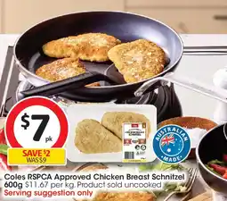 Coles Coles rspca approved chicken breast schnitzel plain crumb offer