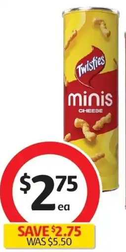 Coles Twisties Minis Cheese Flavoured Snacks offer