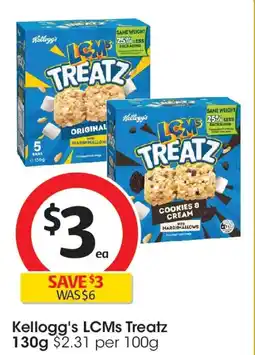 Coles Kellogg's LCMs Treatz Cookies & Cream Bars offer