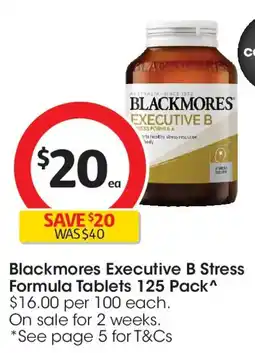 Coles Blackmores Executive B Stress Support Tablets offer