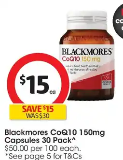 Coles Blackmores Coq10 150mg Heart Health Capsules offer