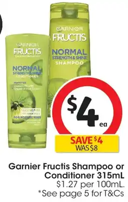 Coles Garnier Fructis Normal Shampoo offer