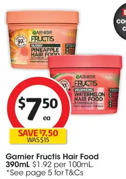 Coles Garnier Fructis Hair Food Watermelon offer