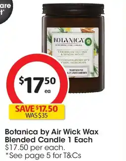 Coles Botanica By Air Wick Scented Candle Caribbean Vetiver & Sandalwood offer