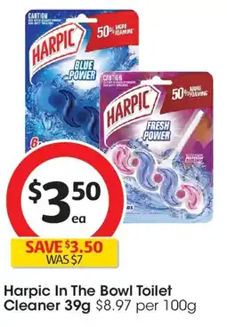 Coles Harpic Blue Power Toilet Cleaner In The Bowl Atlantic Burst offer