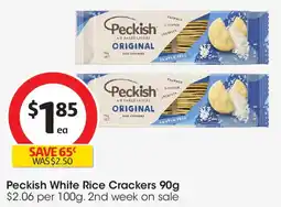 Coles Peckish Rice Crackers Original offer