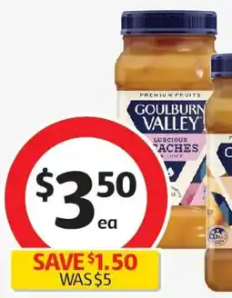 Coles Goulburn Valley Peaches Slices In Natural Juice offer