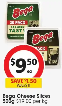 Coles Bega Cheese Natural Slices Tasty offer