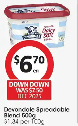 Coles Devondale Dairy Soft Dy Blend Tub Regular offer