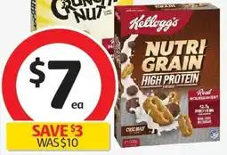 Coles Kellogg's Nutri-grain High Protein Crunch Choc Malt Flavour offer