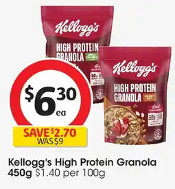 Coles Kellogg's High Protein Granola Honey Nut offer