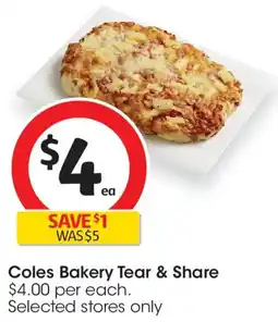 Coles Coles Bakery Hawaiian Tear & Share offer