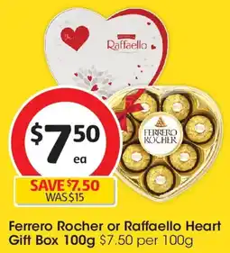 Coles Ferrero Rocher Heart Chocolate Gift Box offer