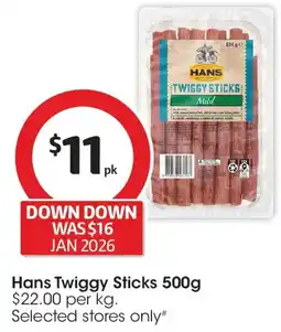 Coles Hans Twiggy Sticks Mild offer