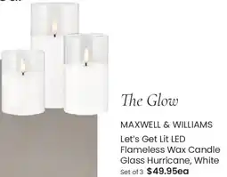 Myer The glow maxwell let's get flameless glass hurricane offer
