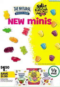 Woolworths The natural confectionery co. or sour patch kids minis offer