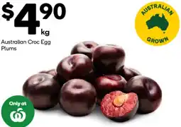 Woolworths Australian croc egg plums offer