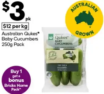 Woolworths Australian qukes® baby cucumbers offer
