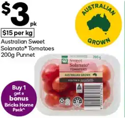 Woolworths Australian sweet solanato tomatoes offer