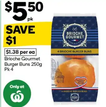 Woolworths Brioche gourmet burger buns offer