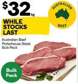 Woolworths Australian beef porterhouse steak bulk pack offer