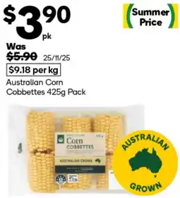 Woolworths Australian corn cobbettes offer