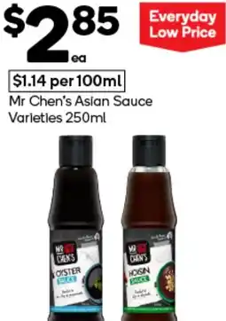 Woolworths Mr chen's asian sauce varieties offer