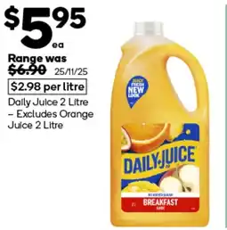 Woolworths Daily juice excludes orange juice offer