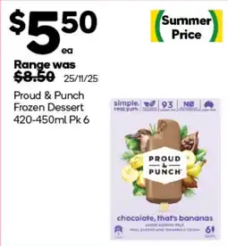 Woolworths Proud & punch frozen dessert offer