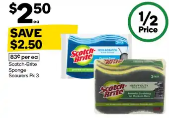 Woolworths Scotch-brite sponge scourers offer