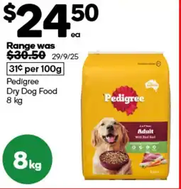 Woolworths Pedigree dry dog food offer