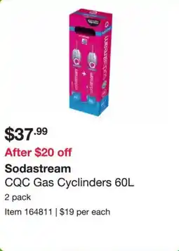Costco Sodastream cqc gas cyclinders offer
