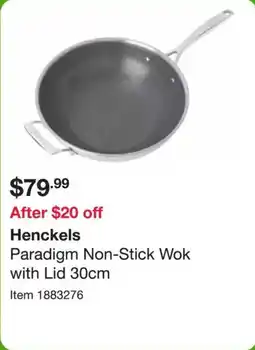 Costco Henckels paradigm non-stick wok with lid offer