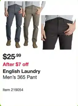 Costco English laundry men's 365 pant offer
