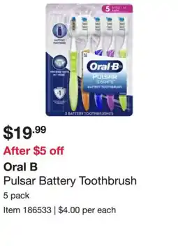 Costco Oral-b pulsar battery toothbrush offer