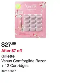 Costco Gillette venus comforglide razor + 12 cartridges offer