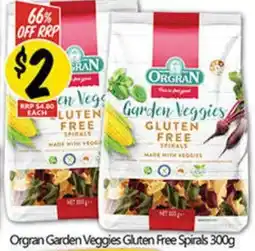 NQR Orgran garden veggies gluten free spirals offer
