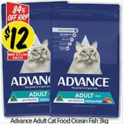 NQR Advance adult cat food ocean fish offer