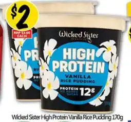 NQR Wicked sister high protein vanilla rice pudding offer