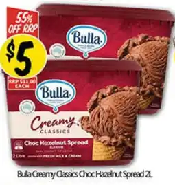 NQR Bulla creamy classics choc hazelnut spread offer