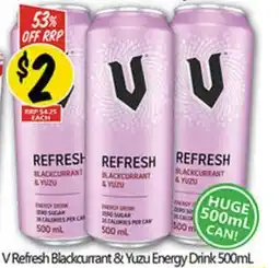 NQR V refresh blackcurrant & yuzu energy drink offer