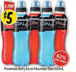 NQR Powerade berry ice or mountain blast offer