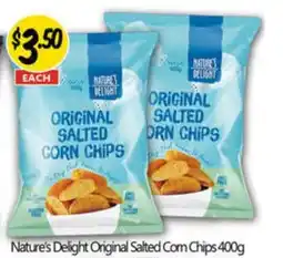 NQR Nature's delight original salted com chips offer
