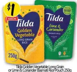 NQR Tida golden vegetable long grain or lime & coriander basmati rice pouch offer