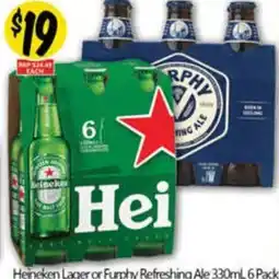 NQR Heineken Lager or Furphy Refreshing Ale offer