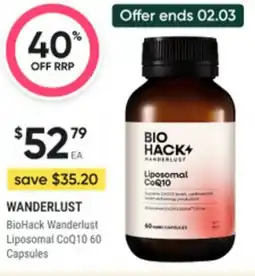 Super Pharmacy Wanderlust biohack wanderlust liposomal coq10. offer