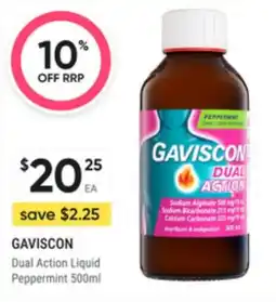 Super Pharmacy Gaviscon dual action liquid peppermint offer