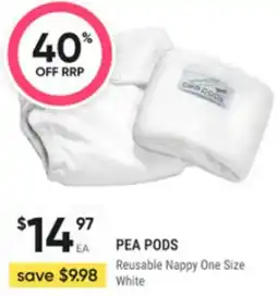Super Pharmacy Pea pods reusable nappy one size white offer