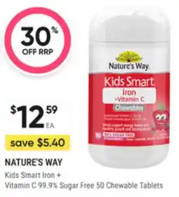 Super Pharmacy Nature's Way. Kids Smart Iron Vitamin C 99.9% Sugar Free offer